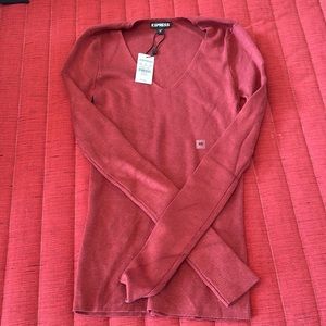 Express shirt, long sleeve, v-neck, x-small, new with tags